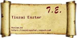 Tiszai Eszter névjegykártya